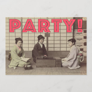 Partyinbjudningar - rolig japansk designfödelsedag inbjudningar