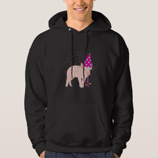 Partying gris - Djur med Party Hoodie (Framsida)