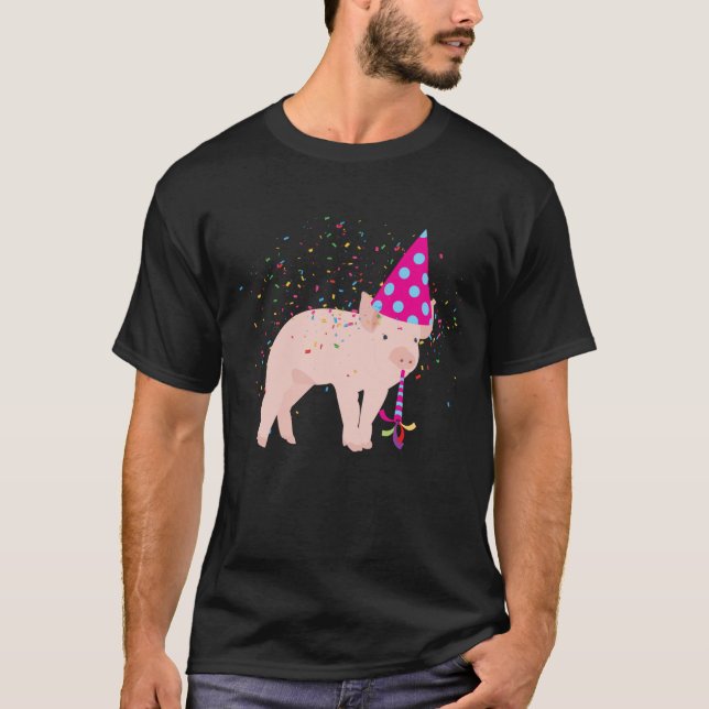 Partying gris - Djur med Party T Shirt (Framsida)