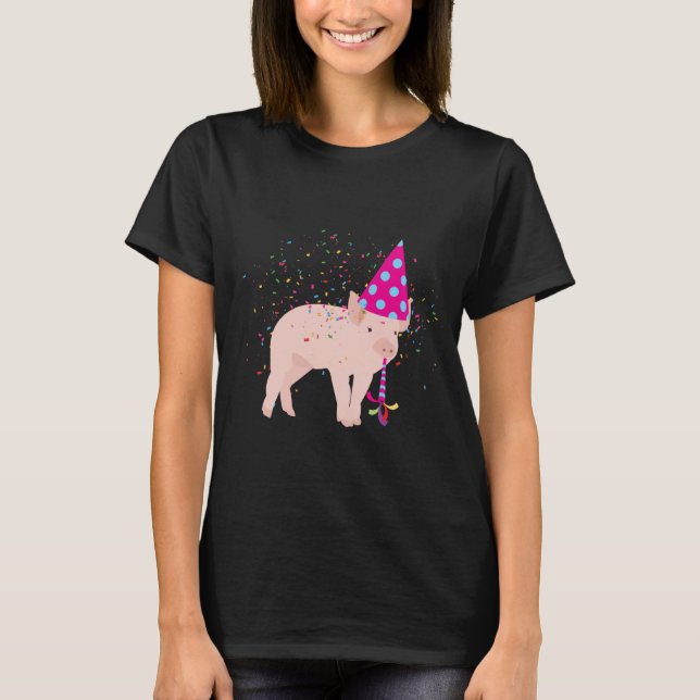 Partying gris - Djur med Party T Shirt (Framsida)