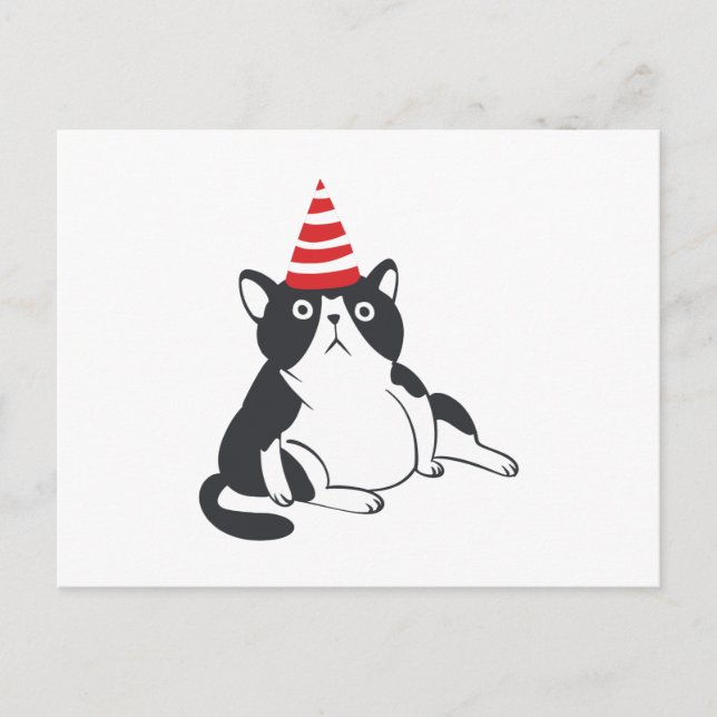 Partykatten - Välj bakgrundsfärg Vykort (Framsida)