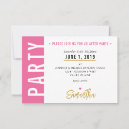 PARTYKORT söt fin rosa vita hjärtan guld OSA Kort