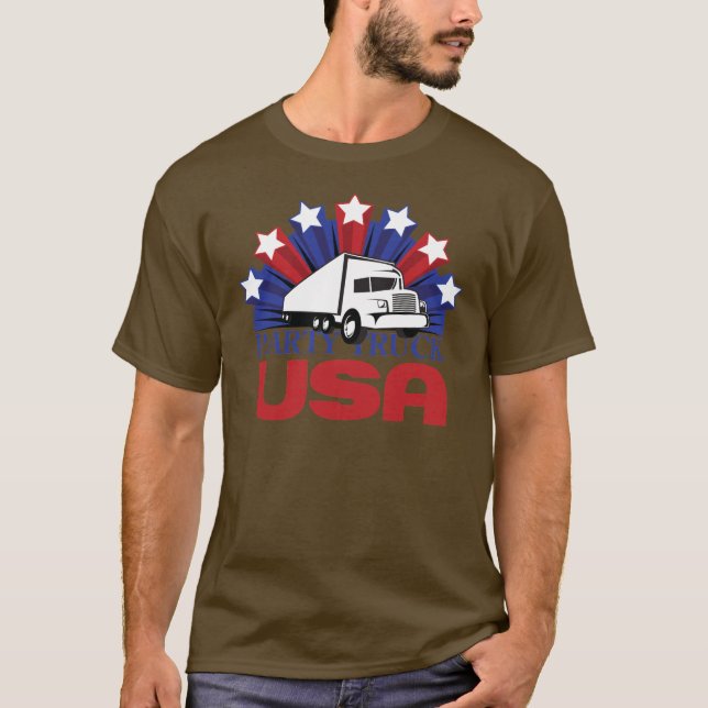 Partylastbil USA Tee Shirt (Framsida)