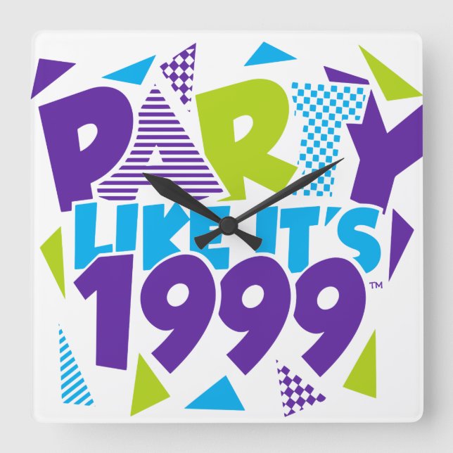 Partynågot liknande är det 1999®™ tar tid på - fyrkantig klocka (Framsida)