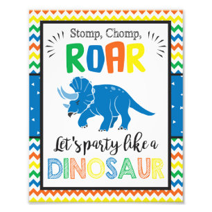 Partynågot liknande en Dinosaur undertecknar det Fototryck