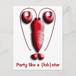 Partynågot liknande en Lobstar som är röd med Inbjudningar