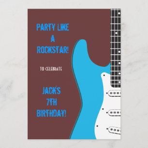 Partynågot liknande en Rockstar blått Inbjudningar