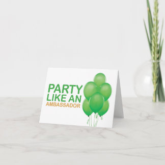 Partynågot liknande ett ambassadörfödelsedagkort kort