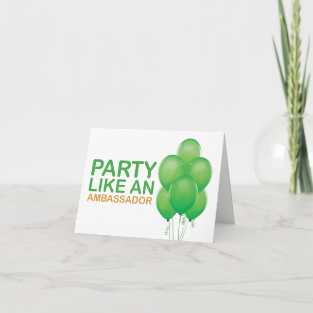 Partynågot liknande ett ambassadörfödelsedagkort kort (Framsida)