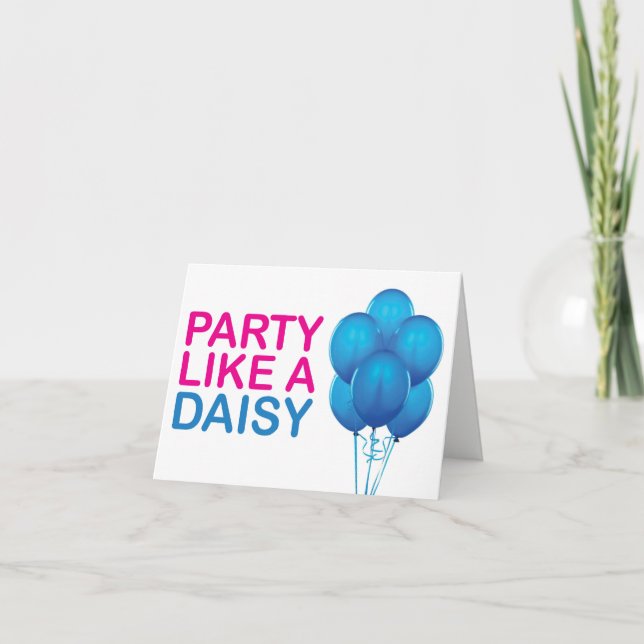 Partynågot liknande ett daisyfödelsedagkort kort (Framsida)