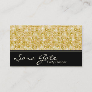 PartyPlannervisitkort - flott guld- glitter Visitkort