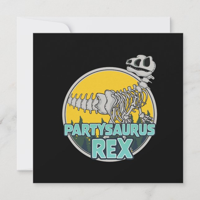 Partysaurus Rex Inbjudningar (Framsida)