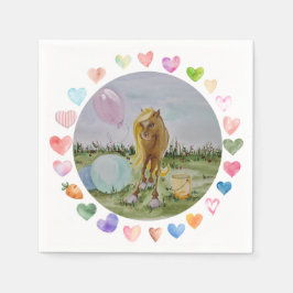 Partyservietten mit Pferdemotiv, Pony Party Pappersservett