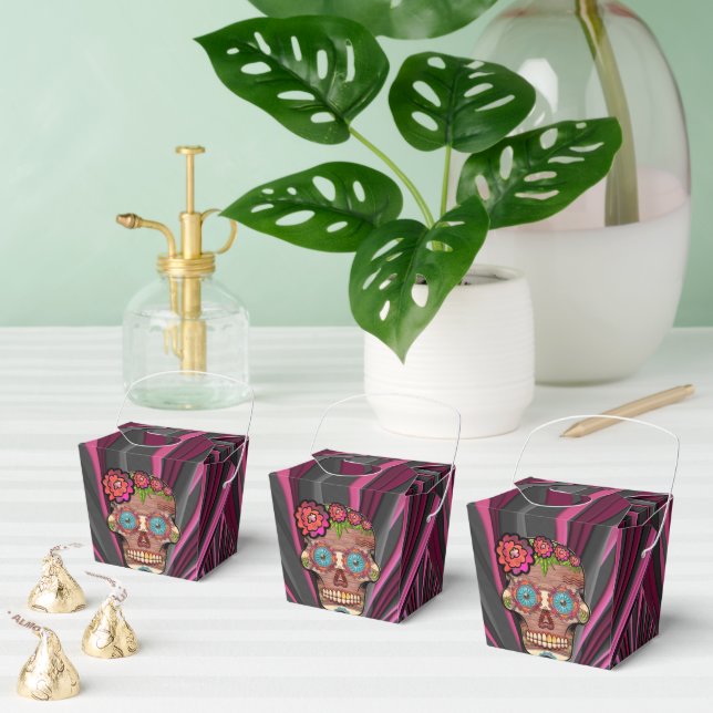 Pärvat träliknande sockerskalle med Blommigt Krona Presentaskar (Multipel)