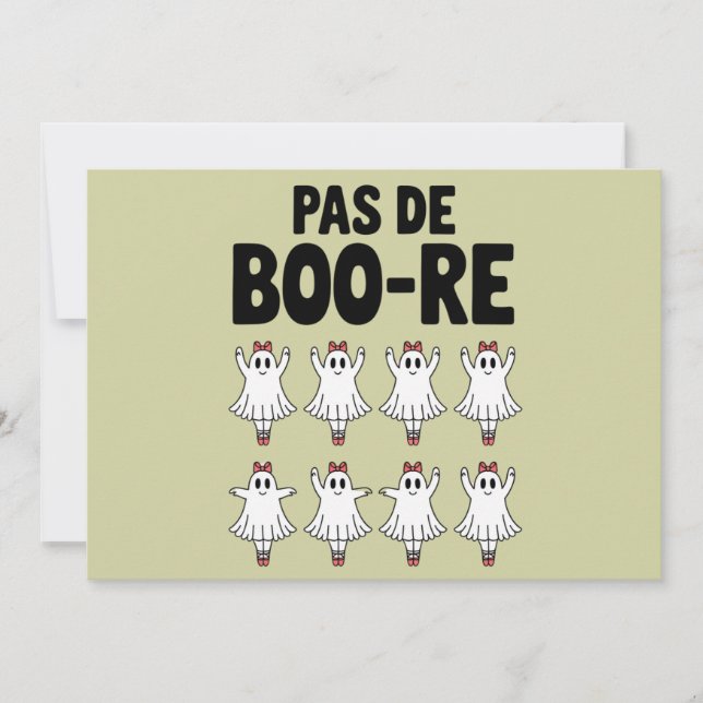 Pas de Boo-re Ballerina Ghost Halloween Spooky Inbjudningar (Framsida)