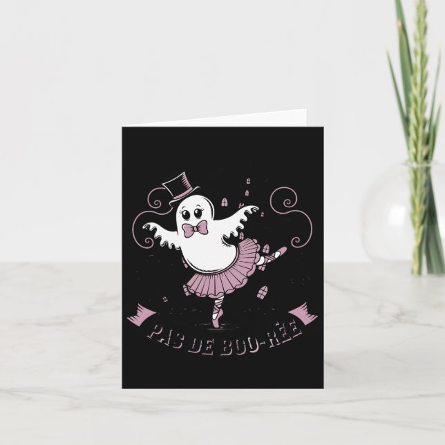 Pas De Boo-rée Balettdansare Spök Halloween Kort (Framsida)
