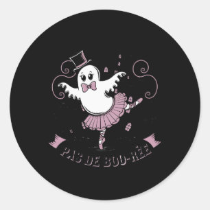 Pas De Boo-rée Ballet Dancer Spooky Ghost Hallowee Runt Klistermärke