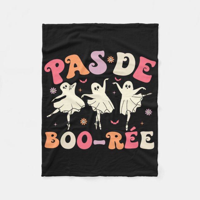 Pas De Boo-rée Cute Ballet Spöken Dancing Teacher Fleecefilt (Framsidan)