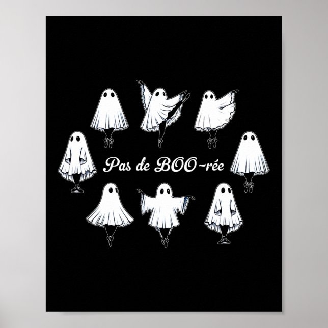 Pas De Boo-rée Funny Ballet Spöken Dance Halloween Poster (Framsidan)