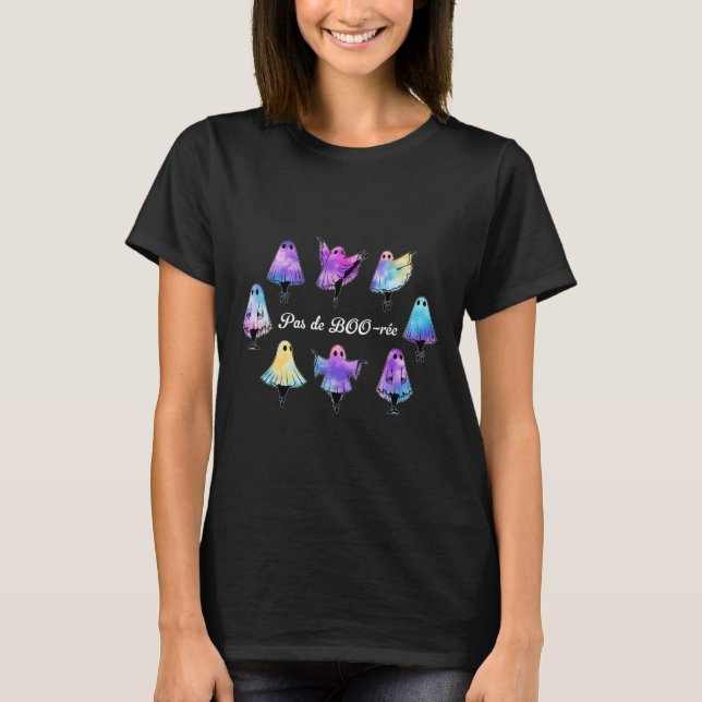 Pas De Boo-rée Funny Ballet Spöken Dance Halloween T Shirt (Framsida)
