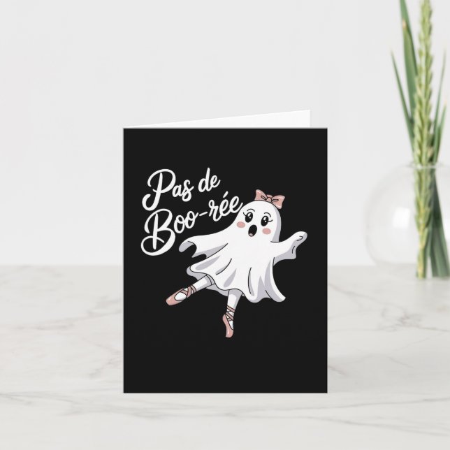 Pas De Boo-rée Funny Ballet Spöken Halloween Dance Kort (Framsida)