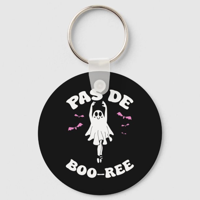 Pas De Boo-rée Funny Ballet Spöken Halloween Dance Nyckelring (Framsida)