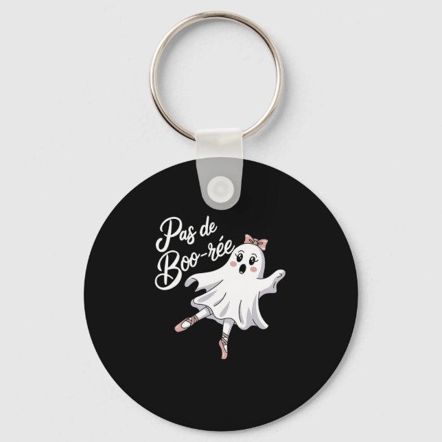 Pas De Boo-rée Funny Ballet Spöken Halloween Dance Nyckelring (Framsida)