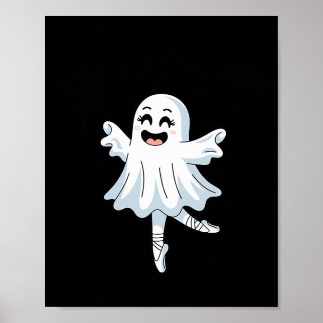 Pas De Boo-rée Funny Ballet Spöken Halloween Dance Poster (Framsidan)