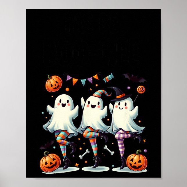 Pas De Boo-rée Funny Ballet Spöken Halloween Dance Poster (Framsidan)