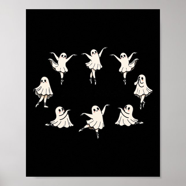 Pas De Boo-rée Funny Ballet Spooky Spöken Dance Ha Poster (Framsidan)