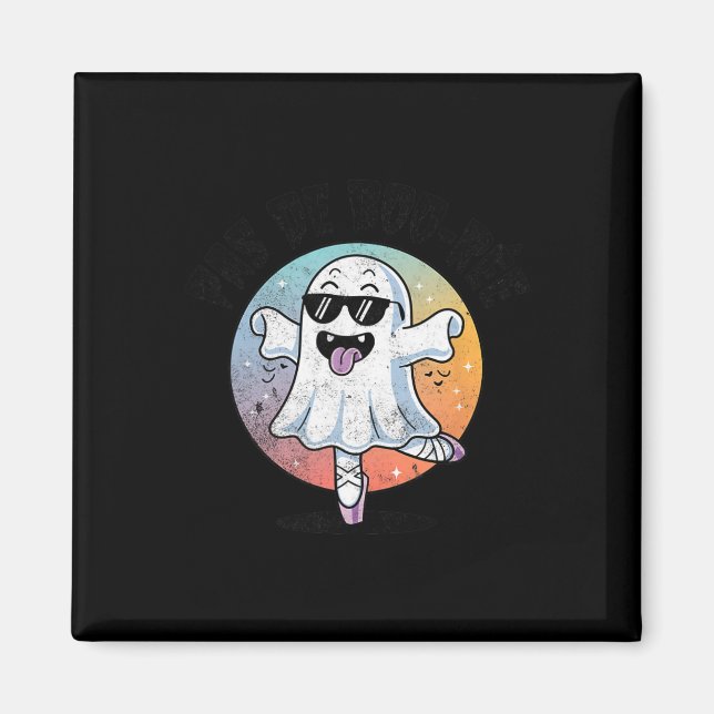 Pas De Boo Ree Funny Ghost Dance Ballet Halloween Magnet (Framsidan)