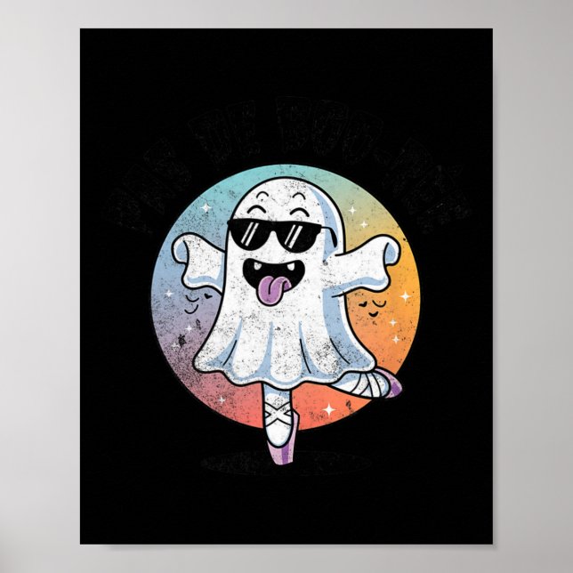 Pas De Boo Ree Funny Ghost Dance Ballet Halloween Poster (Framsidan)