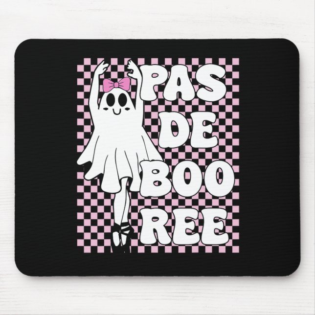Pas De Boo-ree Funny Retro Ballet Spöken Halloween Musmatta (Framsidan)