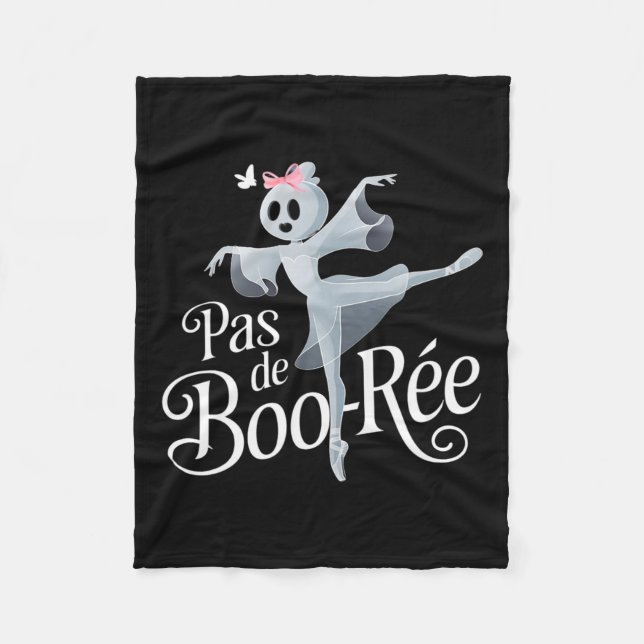 Pas De Boo-rée Ghost Ballet Dancer Halloween Dance Fleecefilt (Framsidan)