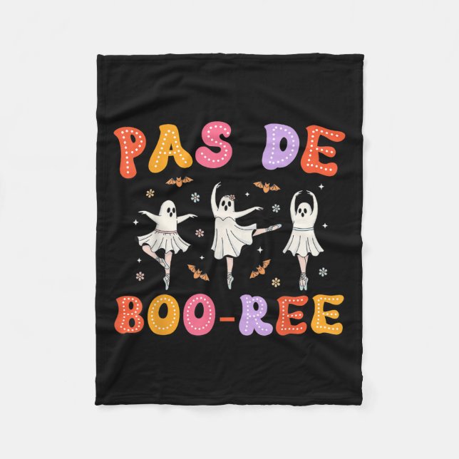 Pas De Boo-rée Ghost Ballet Dancer Halloween Dance Fleecefilt (Framsidan)