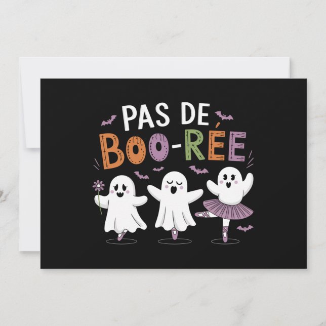 Pas de BOO-ree Ghost Ballet Danslärare  Inbjudningar (Framsida)