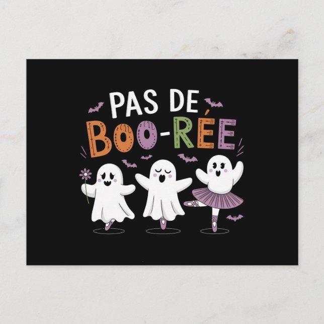 Pas de BOO-ree Ghost Ballet Danslärare  Vykort (Framsida)