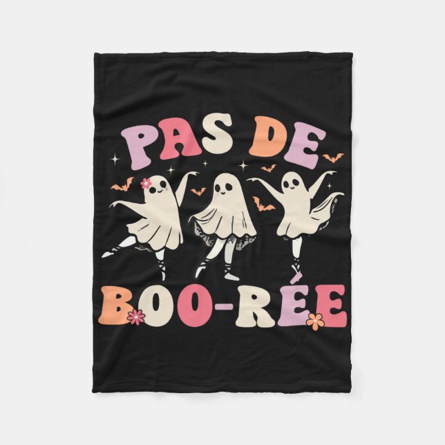 Pas De Boo-rée Ghost Byllet Dancer Halloween Dance Fleecefilt (Framsidan)