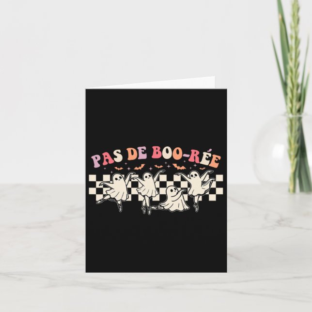 Pas De Boo-rée Spökbalett Dansare Halloween Dansar Kort (Framsida)