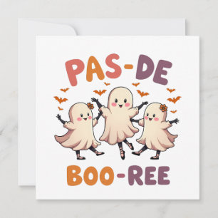 Pas de boo-ree Spooky Halloween Ballet Dance Ghost Inbjudningar