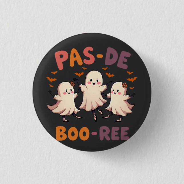 Pas de boo-ree Spooky Halloween Ballet Dance Ghost Knapp (Framsida)