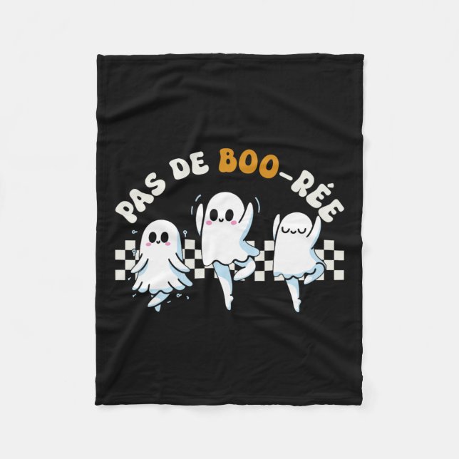 Pas De Boo-rée Spooky Halloween Ghost Ballet Dance Fleecefilt (Framsidan)