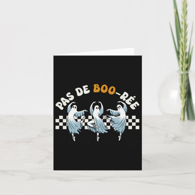 Pas De Boo-rée Spooky Halloween Ghost Ballet Dance Kort (Framsida)