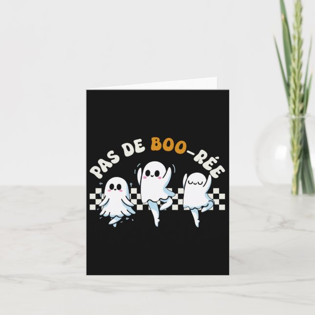Pas De Boo-rée Spooky Halloween Ghost Ballet Dance Kort (Framsida)