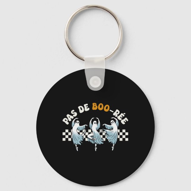 Pas De Boo-rée Spooky Halloween Ghost Ballet Dance Nyckelring (Framsida)
