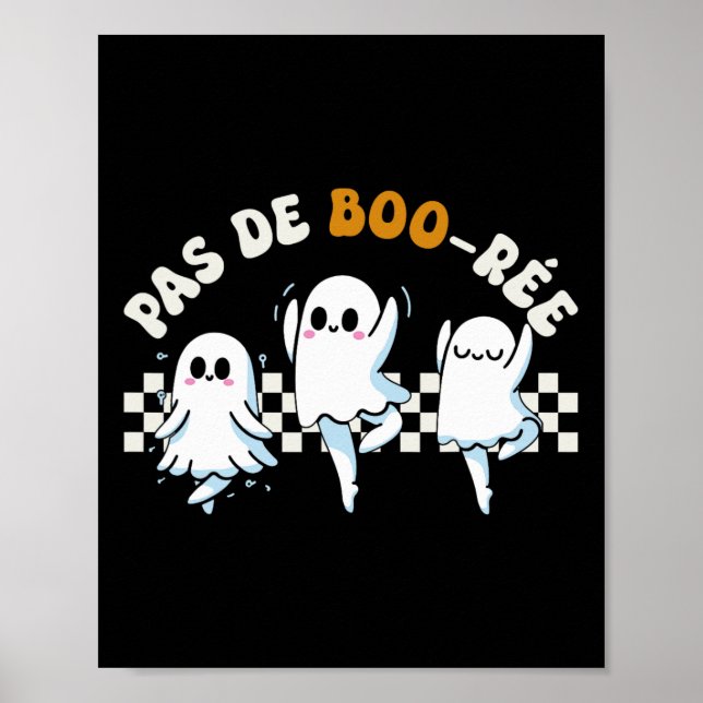 Pas De Boo-rée Spooky Halloween Ghost Ballet Dance Poster (Framsidan)