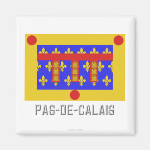 Pas-de-Calais flagga med namn Magnet