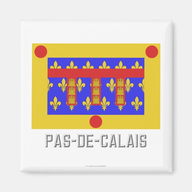Pas-de-Calais-flagga med namn Magnet (Framsidan)