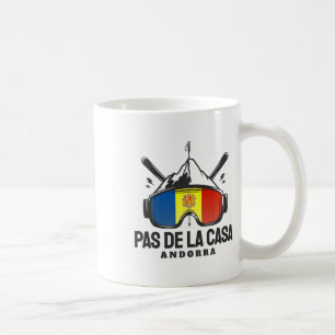 Pas De La Casa Andorra Ski Resort Retro Skiing Kaffemugg