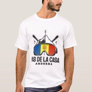 Pas De La Casa Andorra Ski Resort Retro Skiing T Shirt